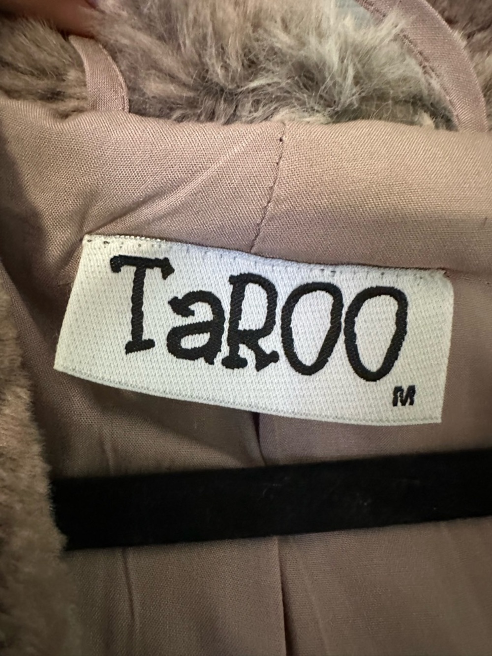 Hooded Faux Fur Jacket in Taupe - Picture 3 of 5